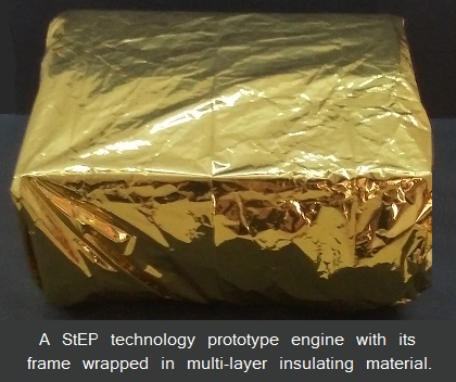StEP Prototype 003 - propellant-free thruster wrapped in thermal insulation